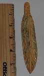 +MBA #3737-G "Large Hand Carved Bone Feather Pendant"