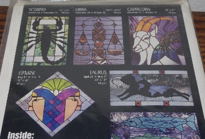 +MBA #3838-0127   "1998 Full Sized Stain Glass Patterns "Zodiac" By Sunlight Studio