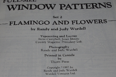+MBA #3838-0041  "1987 Flamingo & Flowers" Full Size Stained Glass Window Patterns By Randy & Judy Wardell"