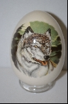 +MBA #9-053  1990's White Ceramic Wolf Egg