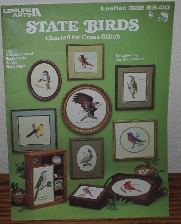 +MBA #3939-125   "1982 Leisure Arts "State Birds" Charted For Cross Stitch" 