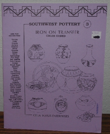+MBA #3939-116   "1992 Southwest Pottery Iron On Transfers By Celia Totus Enterprises"