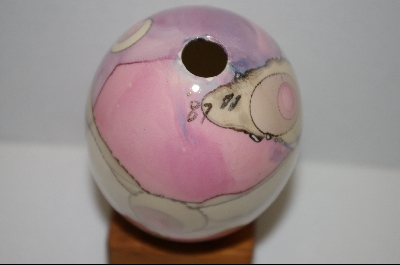 +MBA #9-059  1987 Hand Signed Pink & White Porceline Egg