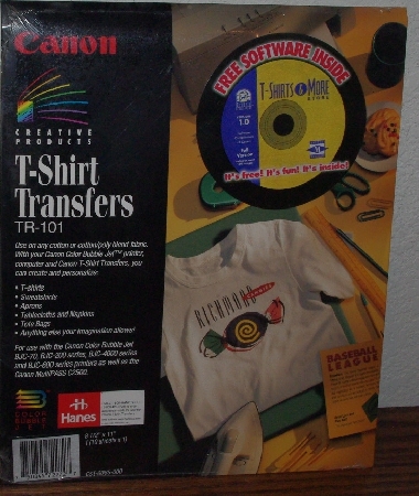 +MBA #3939-396   "1996 Cannon T-Shirts Transfers TR-101 With Software"
