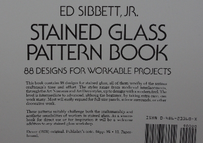 +MBA #3939-236   "1976 Ed Sibbett Jr. Stained Glass Pattern Book" Paper Back