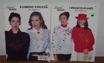 +MBA #3939-327   " 1993 Set Of 2 Plaid Fashion Foiling Liquid Beads Project Books"