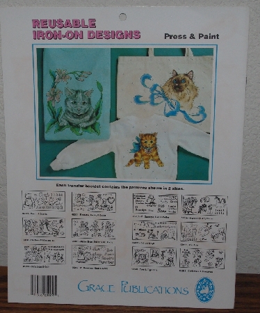 +MBA #3939-322   "1990 Press & Paint Cats & Tiger Lily #05009 Iron On Transfer Project Book"