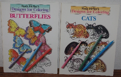 +MBA #3939-0017  "1998 Ruth Heller's Set Of 2 Designs For Coloring / Pattern Books"