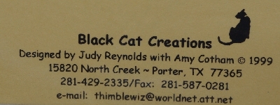 +MBA #3939-0006    "Set Of 3 Black Cat Creations Block Patterns"