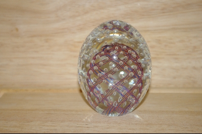 +MBA #9-130  Italian Made Murano Glass Egg Shapped Paper Weight