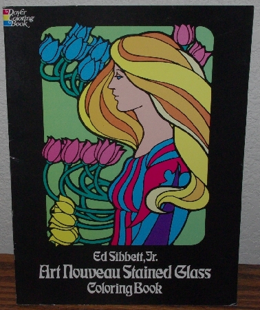 +MBA #4040-181  "1977 Art Nouveau Stained Glass Coloring Book" By Ed Sibbett Jr.