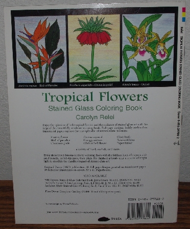 +MBA #4040-193  "1997 Tropical Flowers Stained Glass Coloring Book" By Carolyn Relei