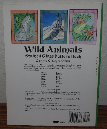 +MBA #4040-233  "1996 Wild Animals Stained Glass Pattern Book" By Connie Clough Eaton