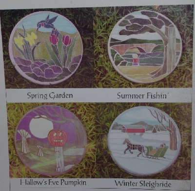 +MBA #4040-259    "2001 Patterns By Pat Daley  (8) Stained Glass Stepping Stones"