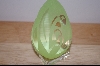 +MBA #9-157  Green Flower Cameo Glass Egg