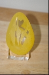 "SOLD"    MBA #9-161  "Yellow "Tulip" Cameo Glass Egg