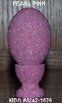 +MBA #4242-1536  "Pearl Pink Glass Seed Bead Egg With Matching Egg Cup"