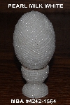 +MBA #4242-1564  "Pearl Milk White Glass Seed Bead Egg With Matching Egg Cup"