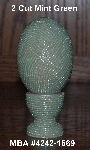 +MBA #4242-1560  "2 Cut Mint Green Glass Bead Egg With Matching Egg Cup" 