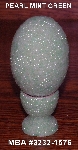 +MBA #4242-1576  "Pearl Mint Green Glass Seed Bead Egg With Matching Egg Cup"