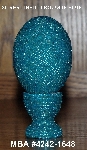 +MBA #4242-1648  "Silver Lined Turquoise Blue Glass Seed Bead Egg & Matching Egg Cup"