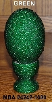 +MBA #4242-1680  "Green Glass Seed Bead Egg With Matching Egg Cup"