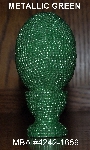 +MBA #4242-1659  "Metallic Green Glass Seed Bead Egg With Matching Egg Cup"
