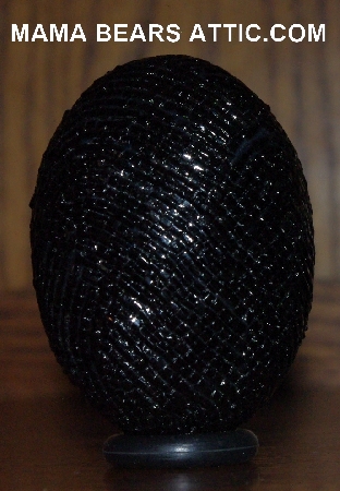 +MBA #4242-1670  "2 Cut Black Glass Seed Bead & Matching Egg Cup"