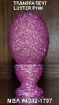 +MBA #4242-1707  "Transparent Luster Pink Glass Seed Bead Egg With Matching Egg Cup"