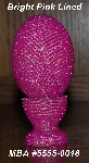 +MBA #5555-0016  "Bright Pink Lined Glass Seed Bead Egg With Matching Egg Cup"