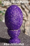 +MBA #5555-0042  "Silver Lined Purple Glass Seed Bead Egg With Matching Egg Cup"