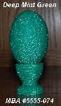 +MBA #5555-074  "Deep Mint Green Glass Seed Bead Egg With Matching Egg Cup"
