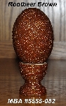 +MBA #5555-0082  "Rootbeer Brown Glass Seed Bead Egg With Matching Egg Cup"