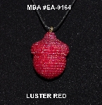 +MBA #EA-0164  "Luster Red Glass Bead Acorn Pendant"