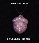 +MBA #EA-0136  "Lavender Luster Glass Seed Bead Acorn Pendant"