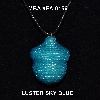 +MBA #EA-0156  "Luster Sky Blue Glass Seed Bead Acorn Pendant"