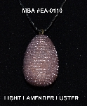 +MBA #EA-0110  "Light Lavender Luster Glass Seed Bead Egg Pendant"