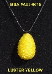 +MBA #AE3-0015  "Yellow Luster Glass Seed Bead Egg Pendant"