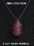 +MBA #AE3-0046  "2 Cut Dark Purple Glass Seed Bead Egg Pendant"