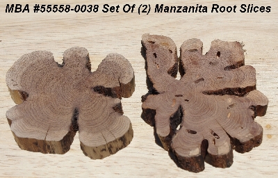 +MBA #5558-0038  "Set Of (2) Manzanita Root Slices"