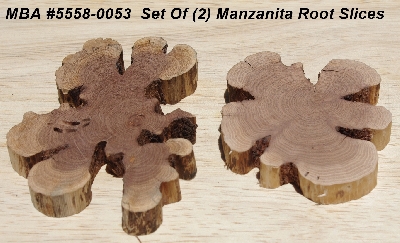 +MBA #5558-0053  "Set Of (2) Manzanita Root Slices"