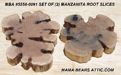 +MBA #5558-0091  "Set Of (2) Manzanita Root Slices"