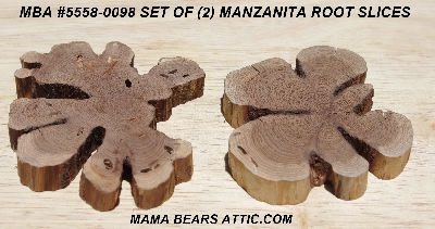 +MBA #5558-0098  "Set Of (2) Manzanita Root Slices"