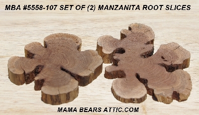 +MBA #5558-107  "Set Of (2) Manzanita Root Slices"