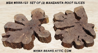 +MBA #5558-123  "Set Of (2) Manzanita Root Slices"