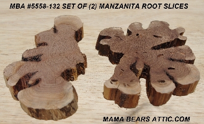 +MBA #5558-132  "Set Of (2) Manzanita Root Slices"