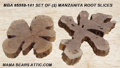 +MBA #5558-141  "Set Of (2) Manzanita Root Slices"