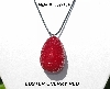+MBA #5557-154  "Luster Red Glass Seed Bead Egg Pendant"
