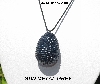 +MBA #5557-188  "Gun Metal Grey Glass Seed Bead Egg Pendant"