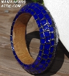 +MBA #5556-244  "Dark Blue Stained Glass Bangle Bracelet"